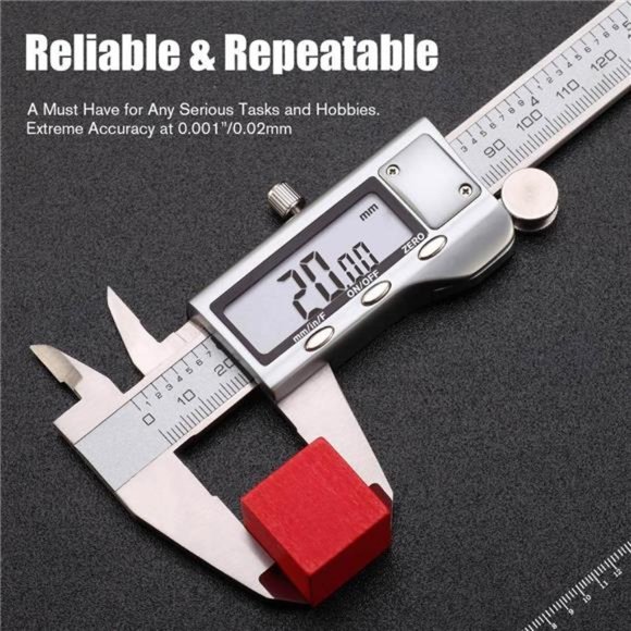Digital Caliper 6 Inch Measuring Tool Stainless Steel - Picture 2 of 7
